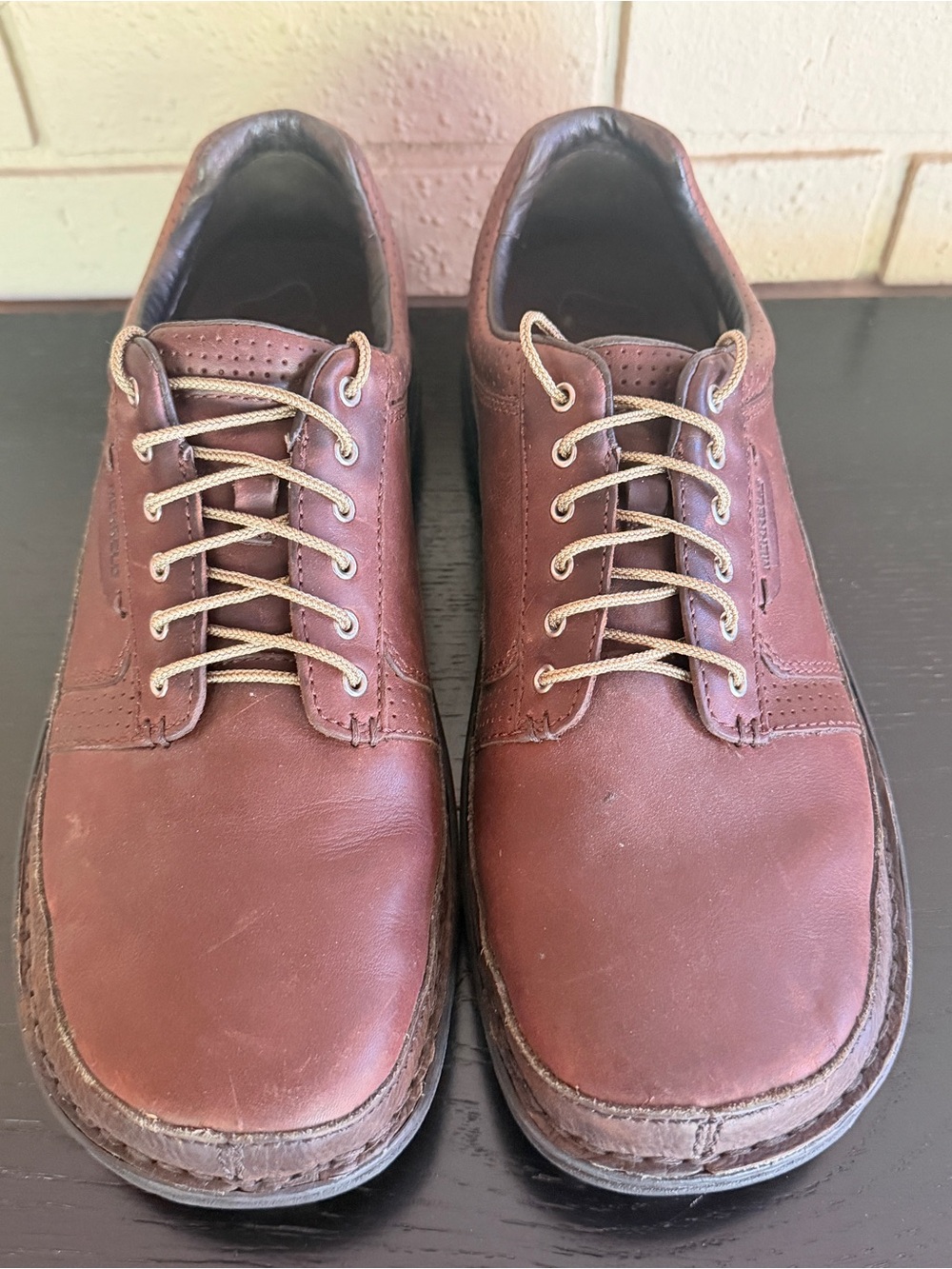Merrell Psychic Redwood Brown Leather Casual Walking Oxford Shoes Men's Size 12